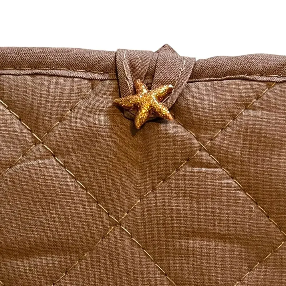 17 x 7 Handmade Sand Dollar Hanging Towel Kitchen Nautical Coastal Brown